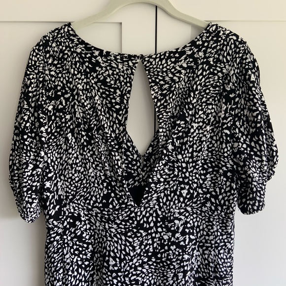 Black & W Short Sleeve Anthropologie Midi Dress - Picture 4 of 6